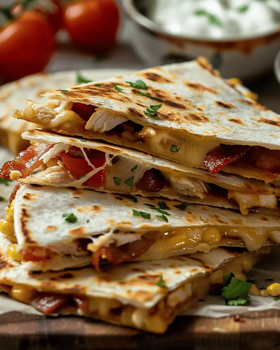Easy Summer Meals Ideas: Delicious Chicken Turkey Bacon Ranch Quesadilla