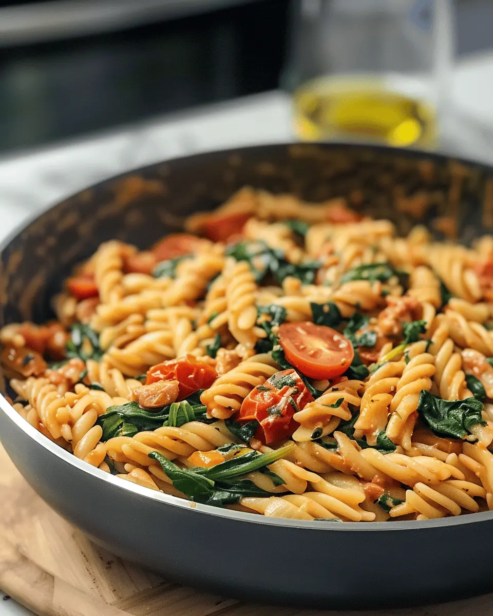 Easy Summer Meals Ideas: Delightful One-Pot Spinach Tomato Pasta