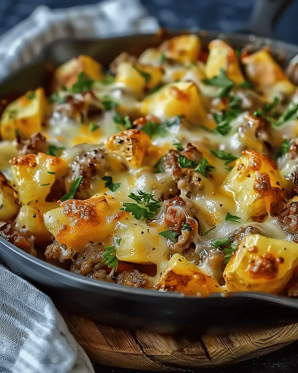 Easy Summer Meals: One Pan Cheesy Meat & Potato Skillet Delight