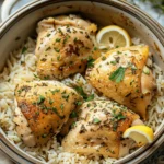 Easy Summer Meals Ideas : Slow Cooker Lemon Herb Chicken and Rice