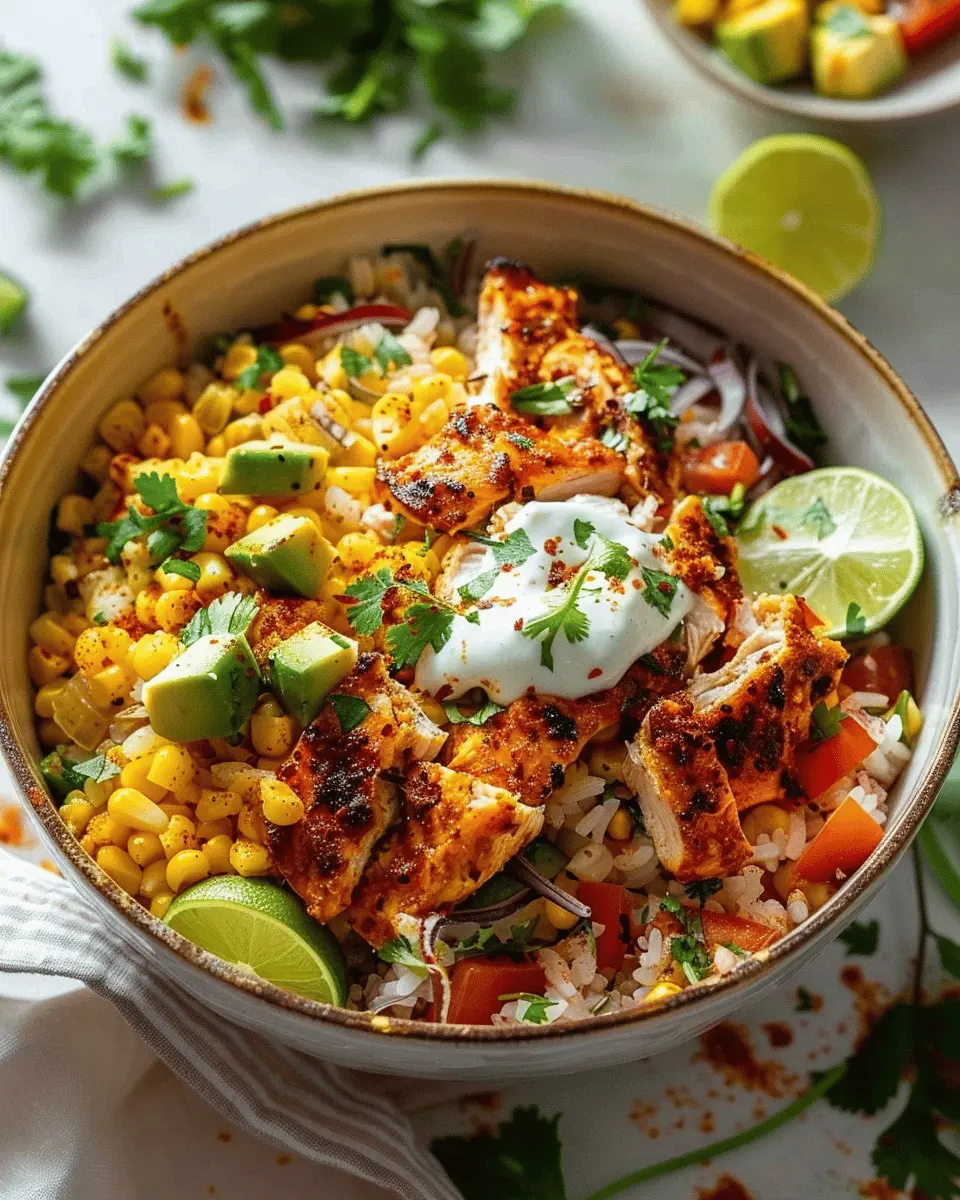 Easy Summer Meals Ideas: Flavorful Street Corn Chicken Rice Bowl