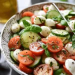 Easy side dishes Cucumber Caprese Salad