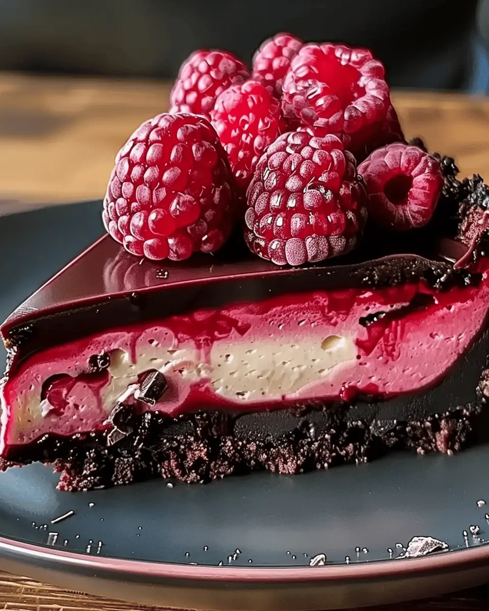 Indulge in Decadent Dark Chocolate Raspberry Cheesecake Bliss