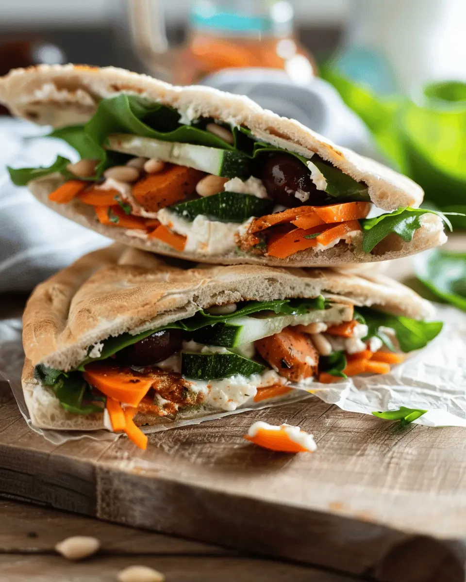 Quick and Easy Healthy Lunch Box Recipes: Tasty Mediterranean Veggie Pita Sandwich