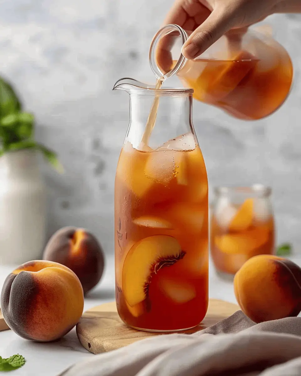 Refreshing 3 ingredient Peach Iced Tea recipe for a Summery Twist