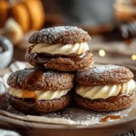 Easy Halloween food ideas : Apple Cider Whoopie Pie Cookies with Caramel