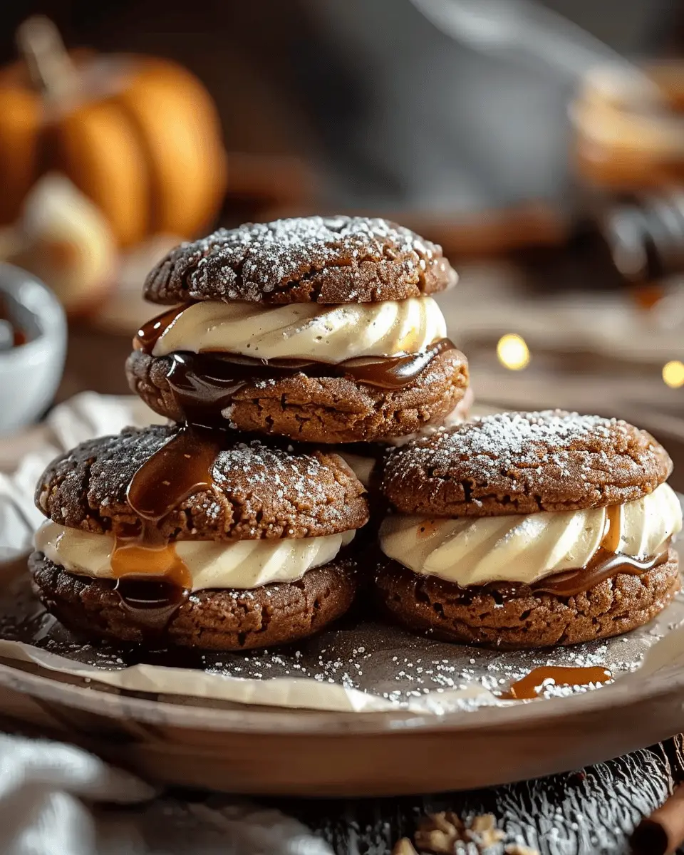 Easy Halloween food ideas: Indulgent Apple Cider Whoopie Pies with Caramel