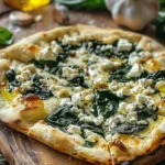 quick recipe ideas : Greek Roasted Garlic Spinach White Pizza