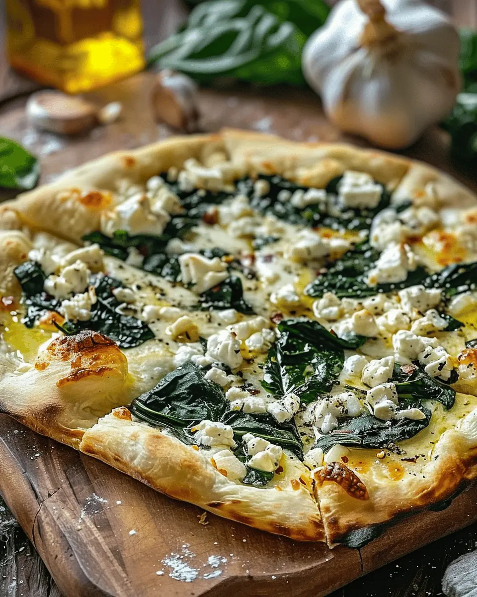 Quick Recipe Ideas: Indulgent Greek Roasted Garlic Spinach White Pizza