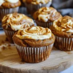 easy healthy pumpkin muffins recipes : Moist Pumpkin Muffins with Cream Cheese Swirl