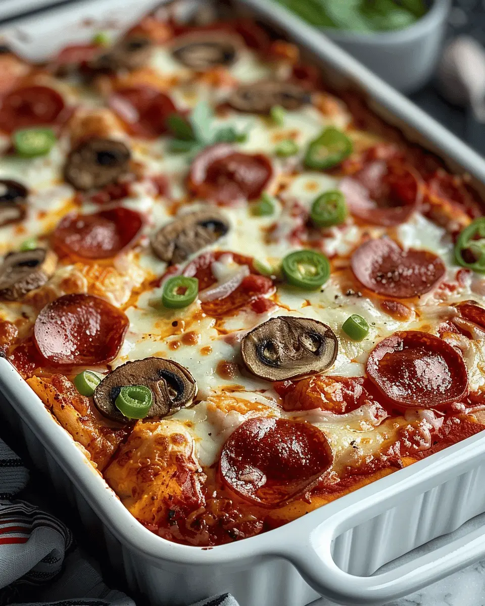 Low Carb Recipes: Easy Low Carb Pizza Casserole with Turkey Bacon
