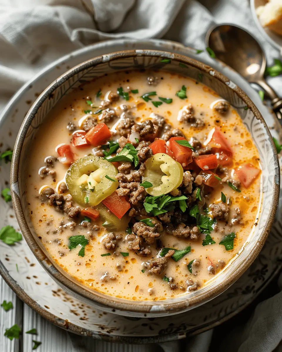 Low Carb Recipes: Indulgent Keto Cheeseburger Soup with Turkey Bacon