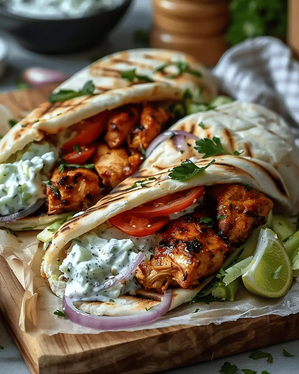 Easy Recipes Dinner: Juicy Mediterranean Chicken Gyros with Creamy Feta Tzatziki
