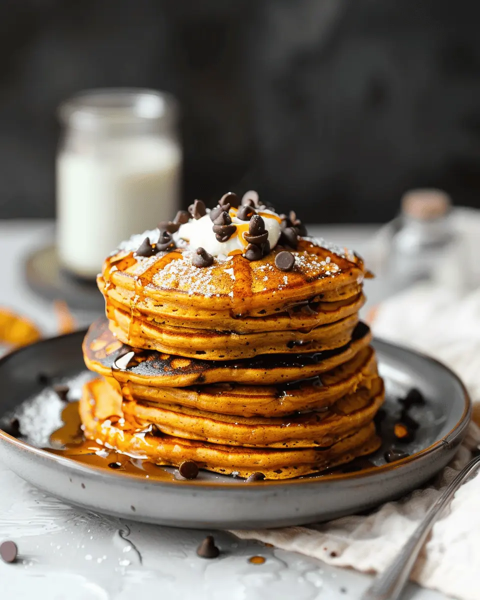 Fall Pumpkin Chocolate Chip Indulgence: Fluffy Pancakes Recipe