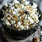 Easy Halloween food ideas : Spooky Spiderweb Popcorn