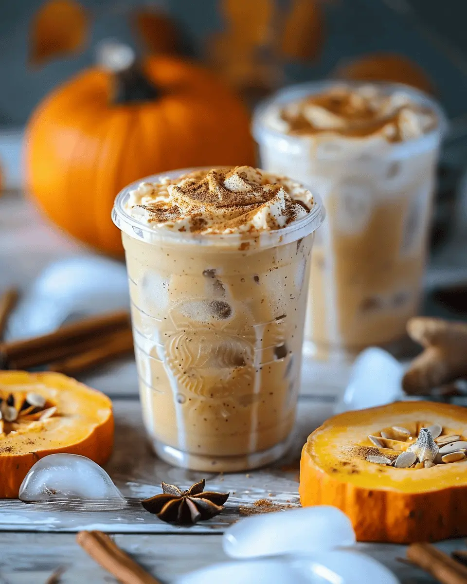 pumpkin drinks that delight: Iced Pumpkin Cream Chai Tea Latte Copycat