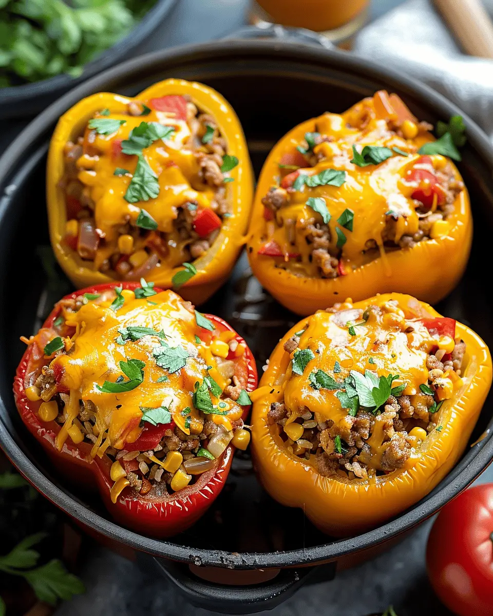 Easy Summer Meals Ideas: Flavorful Slow Cooker Stuffed Bell Peppers