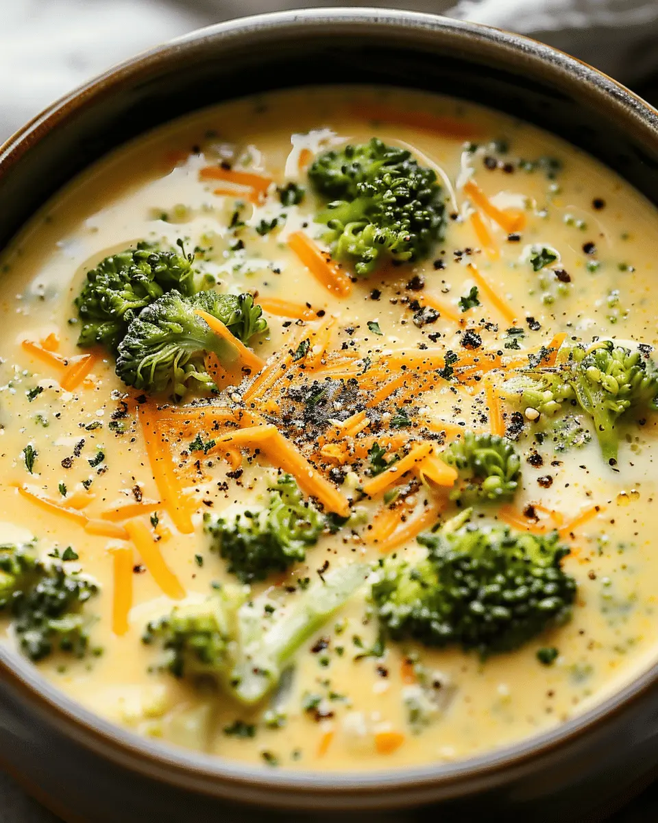 Easy Soup Recipes: Creamy Crockpot Broccoli Cheese Soup with Turkey Bacon