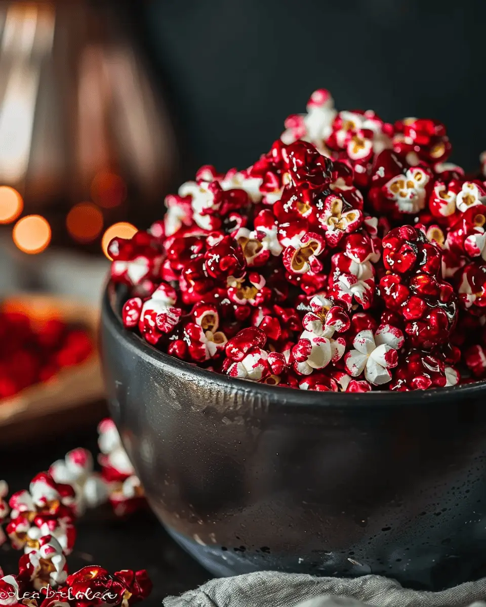 Easy Halloween Food Ideas: Indulgent Bloody Red Velvet Popcorn
