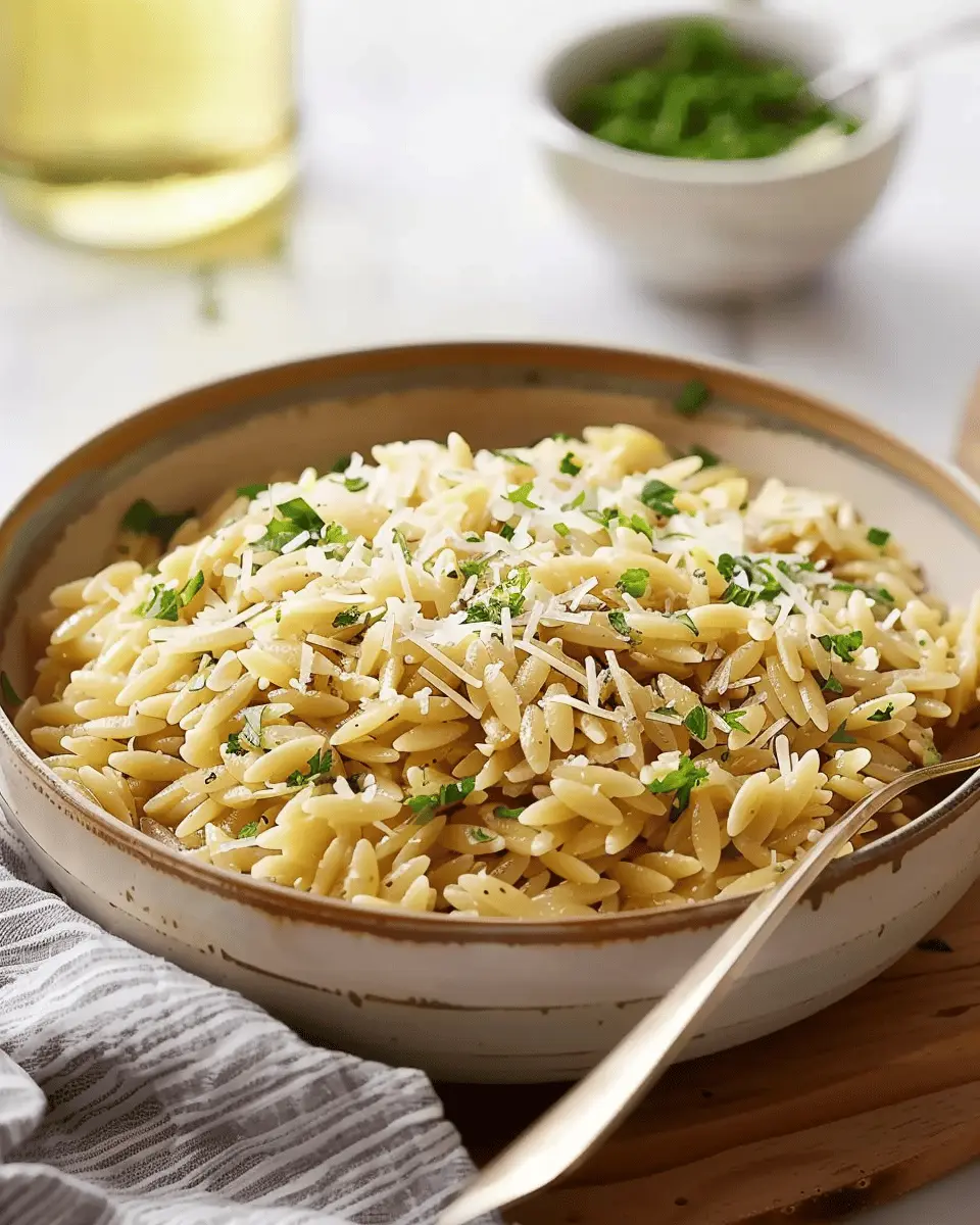 Easy Side Dishes: Delightful Parmesan Garlic Orzo Recipe