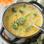 easy soup recipes : High Protein Broccoli Cheddar Soup