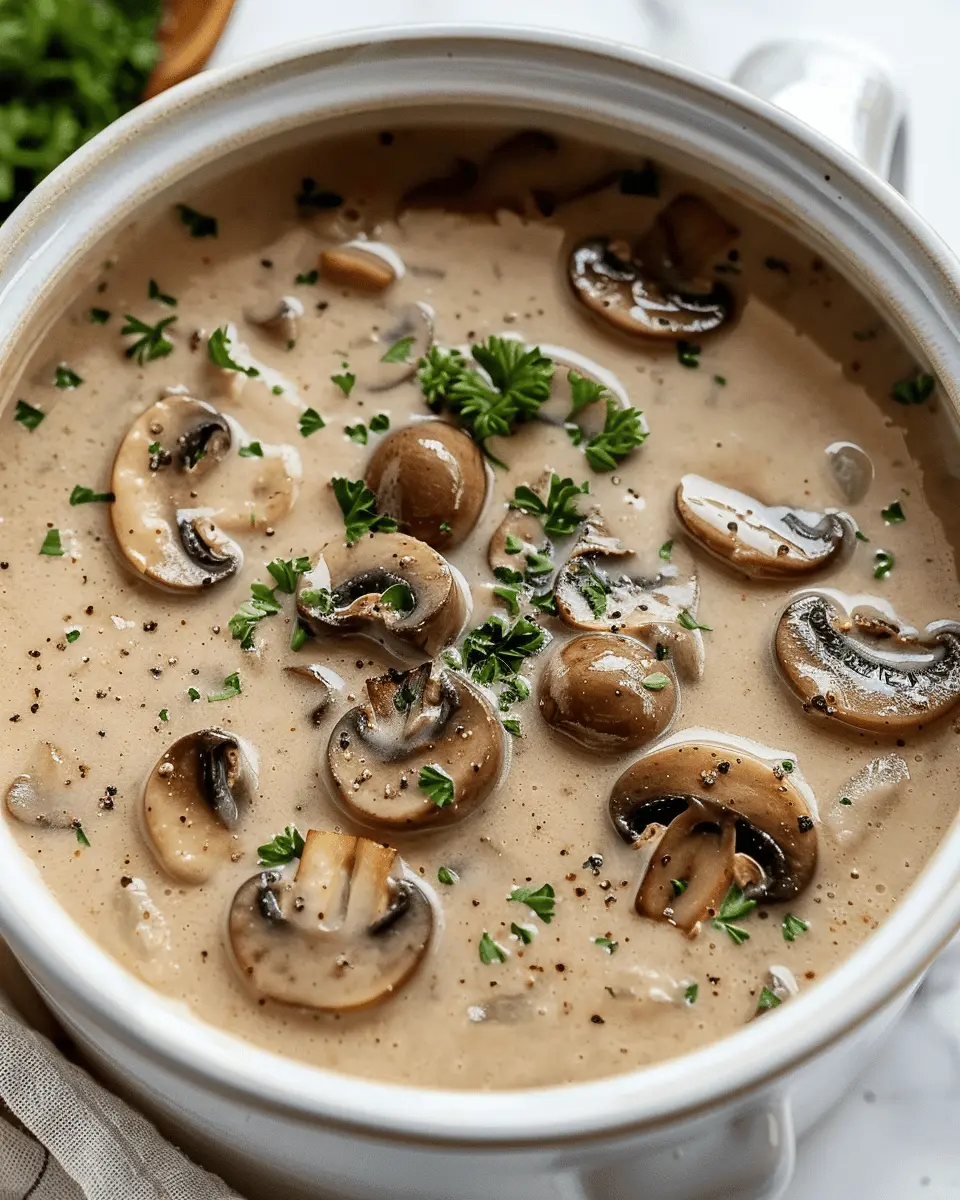 Easy Soup Recipes: Cozy Crockpot Mushroom Soup with Turkey Bacon