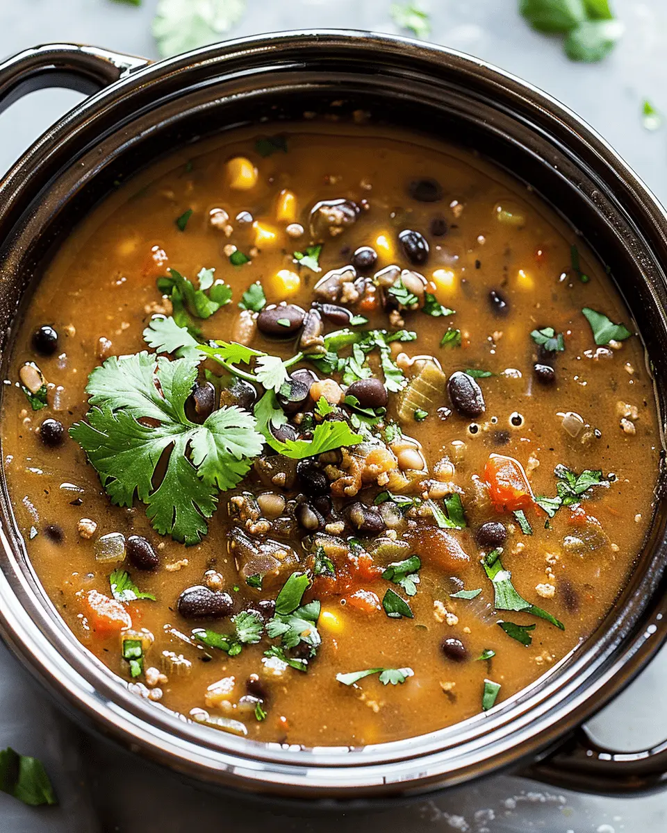 Easy Soup Recipes: Heartwarming Crockpot Black Bean Soup with Turkey Bacon