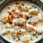 easy soup recipes : Creamy Chicken and Bacon Gnocchi Soup