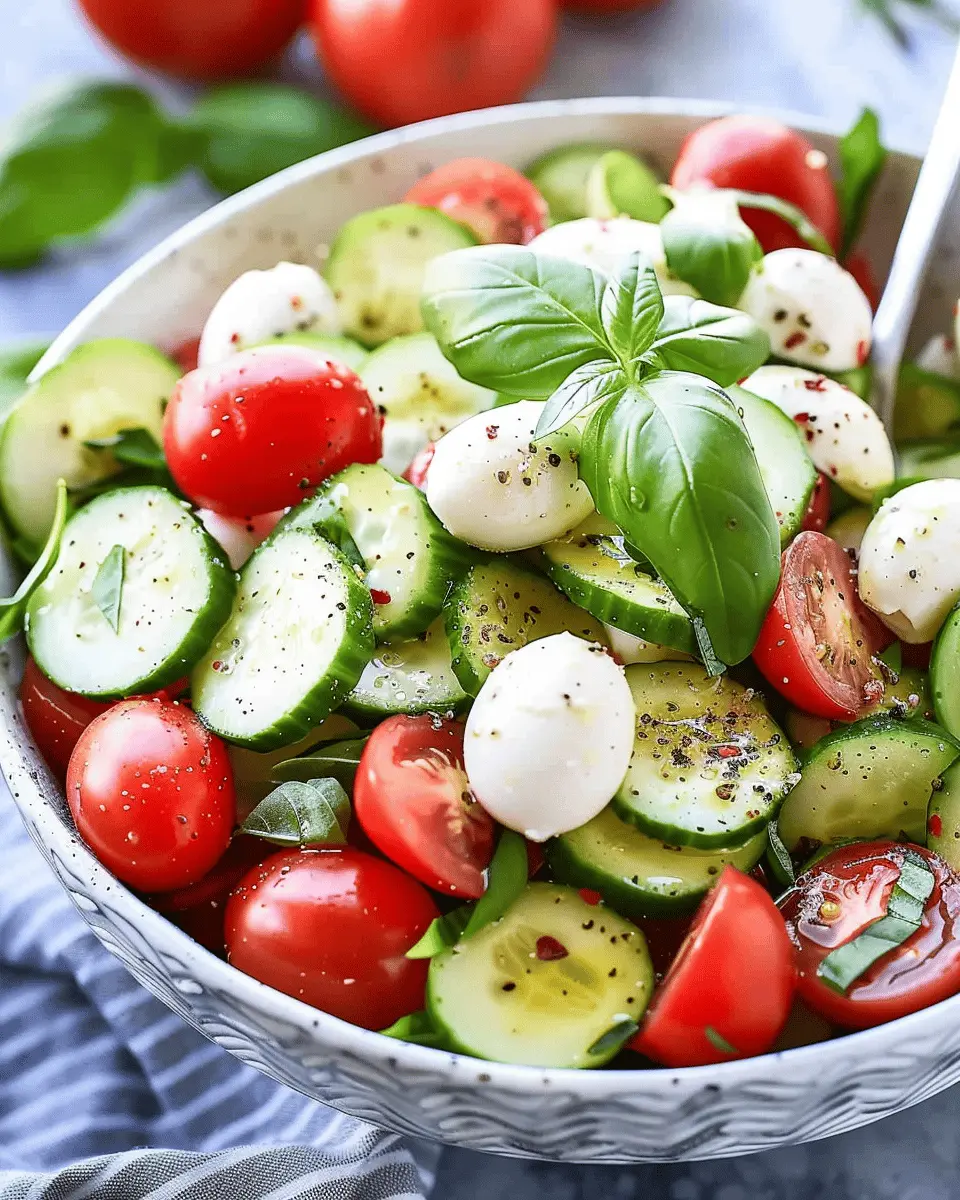 Easy SIDE DISHES: Refreshing Cucumber Caprese Salad Delight