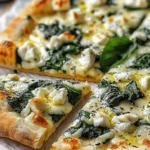 quick recipe ideas : Greek Roasted Garlic Spinach White Pizza