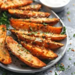 Sweet potato recipes : Baked Garlic Parmesan Potato Wedges
