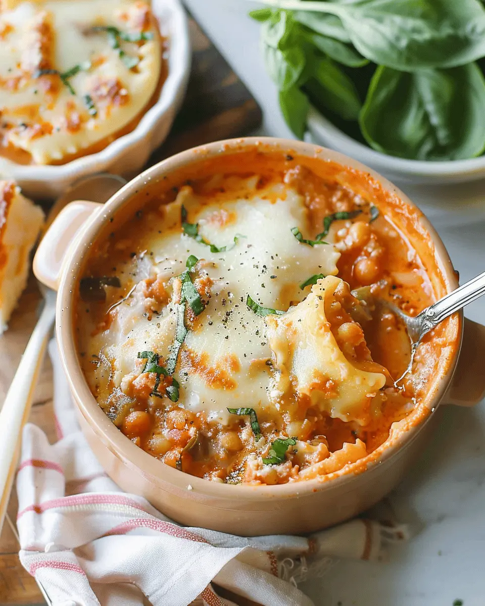 Easy Soup Recipes: Indulgent Creamy Lasagna Soup with Turkey Bacon