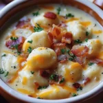 easy soup recipes : Bacon Cheddar Gnocchi Soup – A Rich and Creamy Comfort Meal