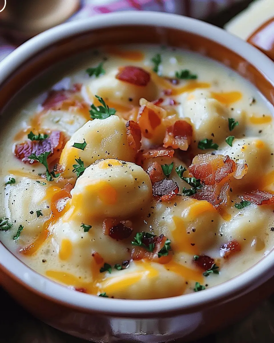 Easy Soup Recipes: Indulgent Turkey Bacon Cheddar Gnocchi Delight