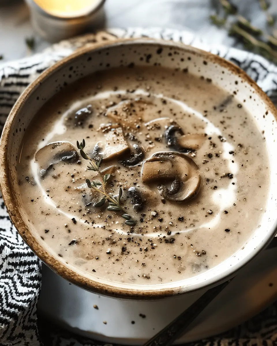 Easy Soup Recipes: Indulgent Creamy Mushroom Soup with Turkey Bacon
