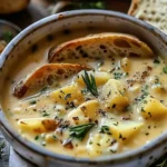easy soup recipes : Hearty Cheddar Garlic Herb Potato Soup Recipe