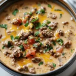 easy soup recipes : Crockpot Cheeseburger Soup