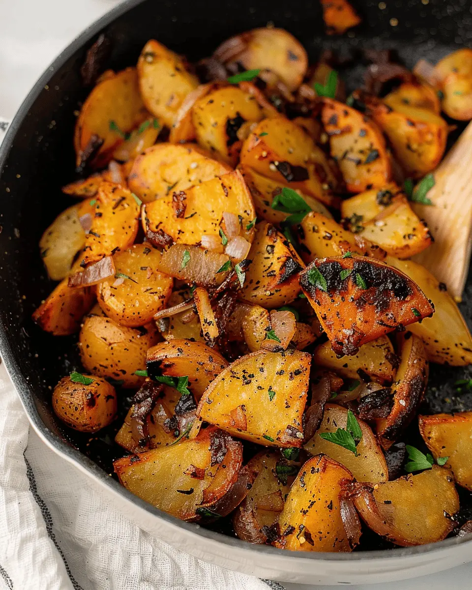 Sweet Potato Recipes: Best Ever Fried Potatoes and Onions with Turkey Bacon