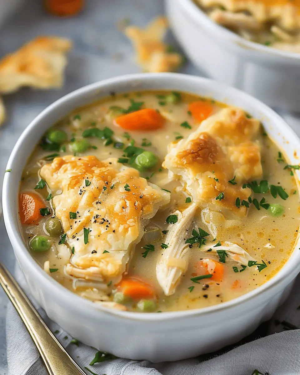 Easy Soup Recipes: Comforting Chicken Pot Pie Soup with Turkey Bacon