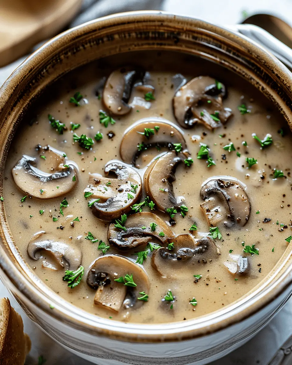 Easy Soup Recipes: Comforting Crockpot Mushroom Soup with Turkey Bacon