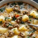 easy soup recipes : Cozy Italian Sausage and Potato Soup – Easy & Hearty!