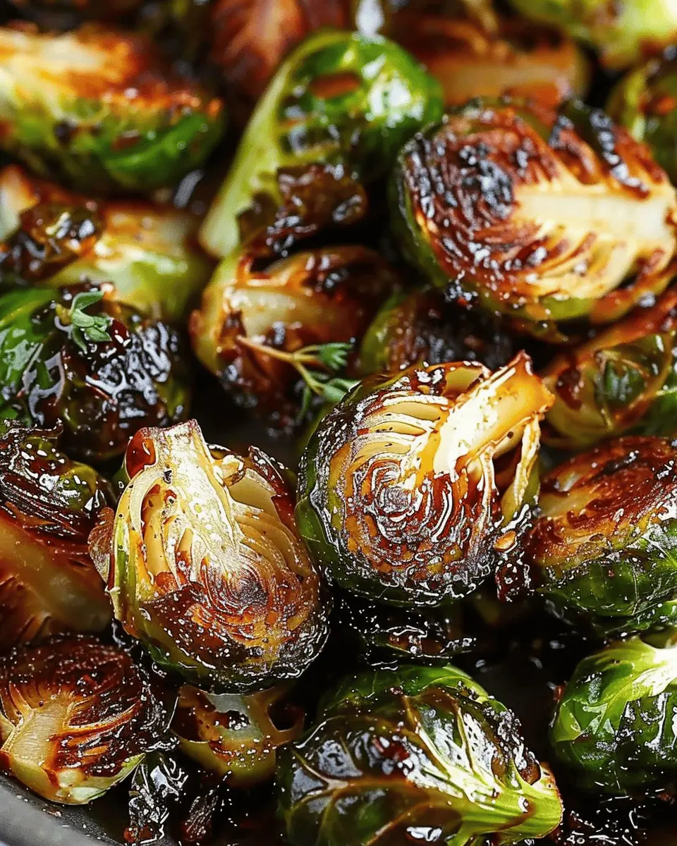 Crispy Honey Balsamic Brussels Sprouts with Turkey Bacon Bliss