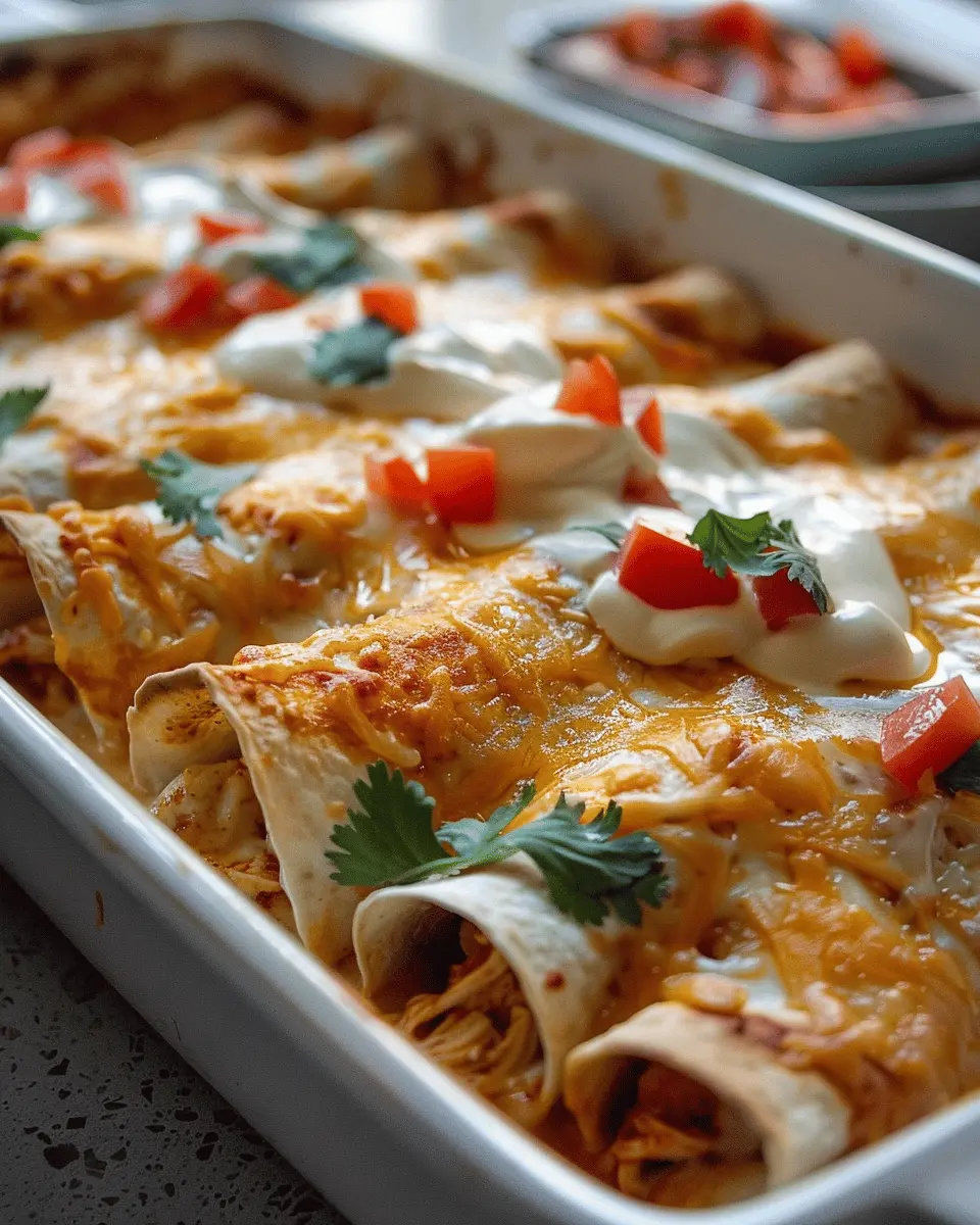 38g Protein Chicken Enchiladas with Dreamy White Sauce for Wellness