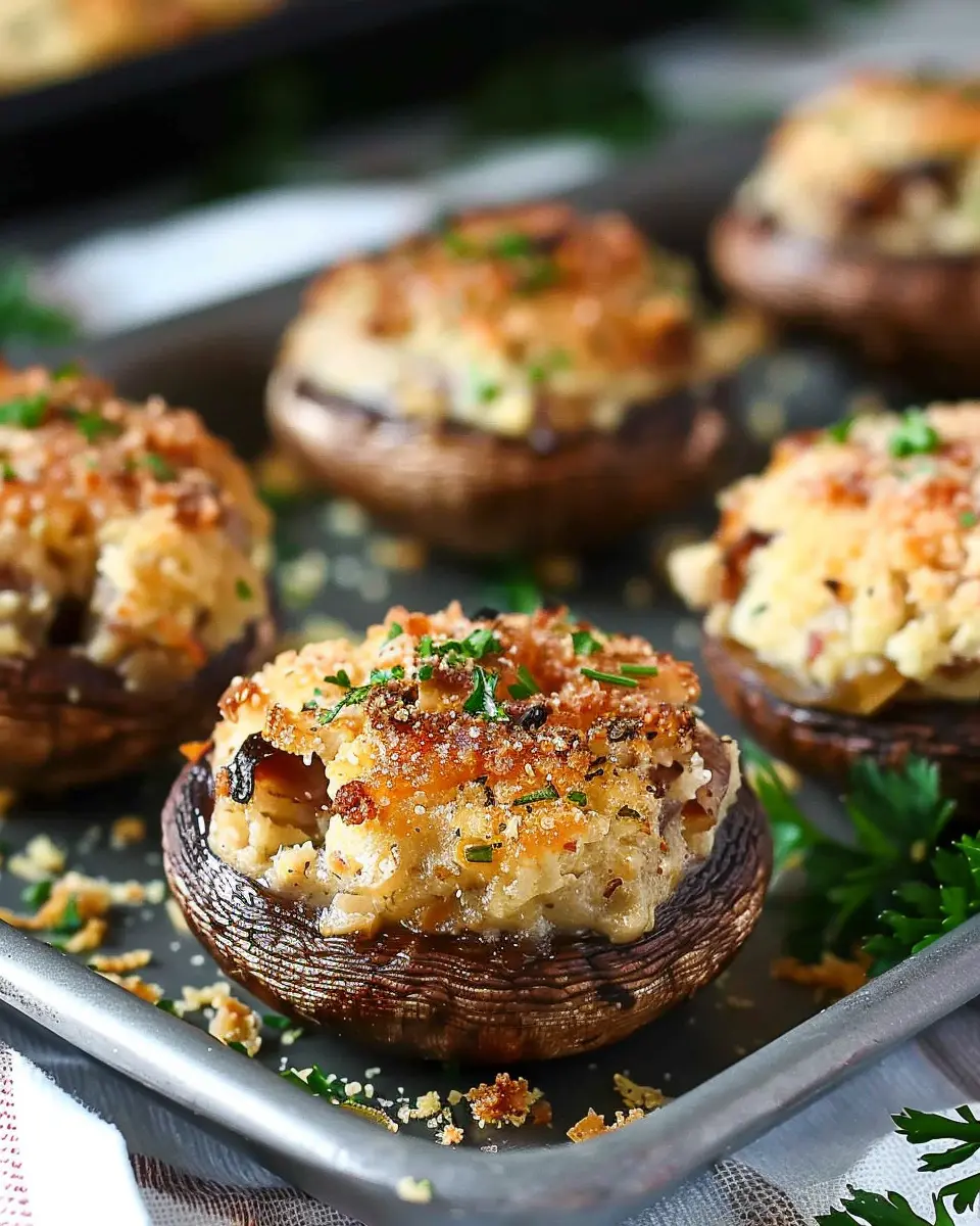 Mouthwatering Stuffed Mushrooms with Turkey Bacon and Cheese
