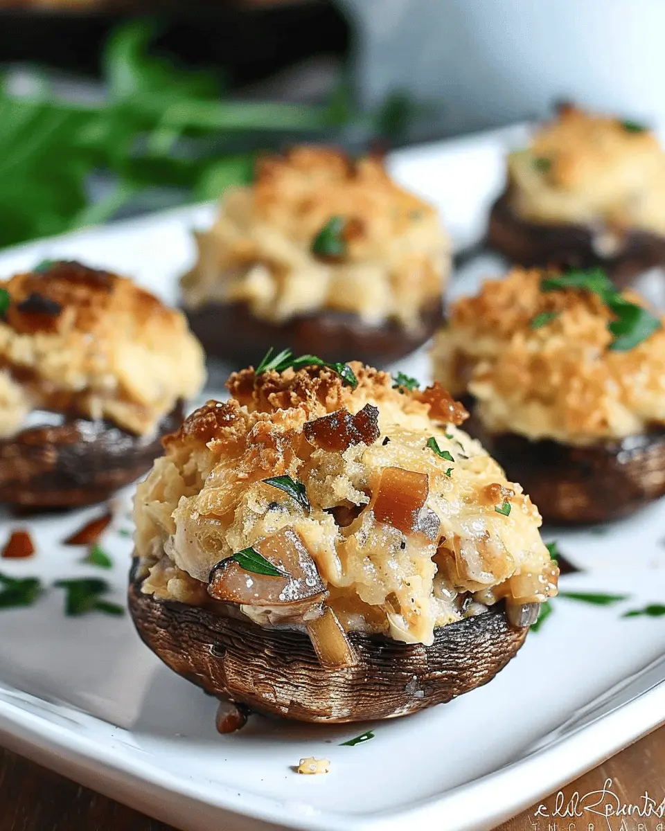 Mouthwatering Stuffed Mushrooms with Turkey Bacon and Chicken Ham
