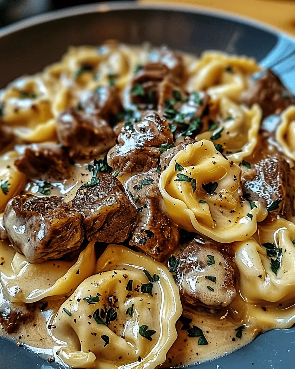 Cracked Garlic Steak Tortellini in Creamhouse Sauce Bliss for Dinner Delight