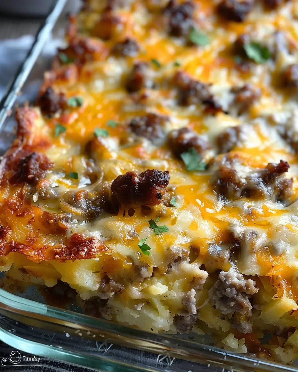 Breakfast ideas: Indulgent Sausage Hashbrown Breakfast Casserole