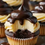 Easy Boston Cream Cupcakes