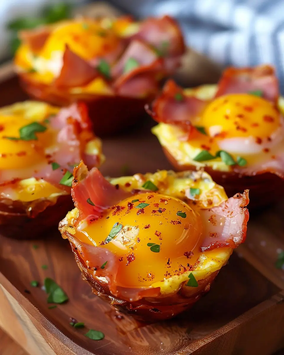 Breakfast ideas: Easy Chicken Ham and Turkey Bacon Egg Cups