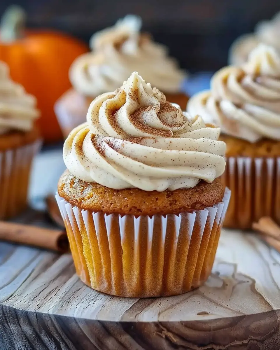 Pumpkin Cupcakes with Cinnamon Cream Cheese Frosting Bliss